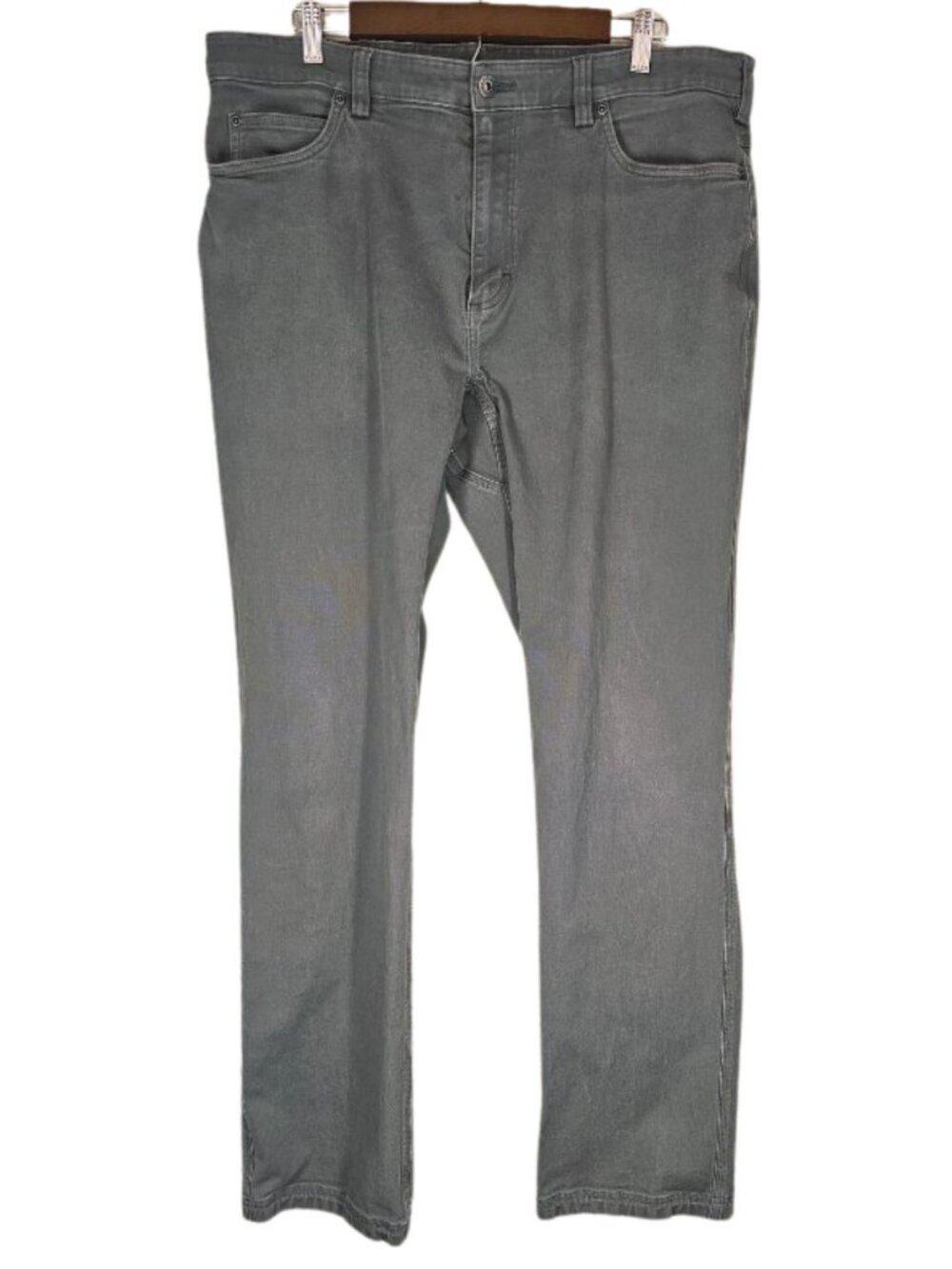 Duluth Trading Flex Fire Hose Relaxed Fit 5-Pocket Pants Mens 38×36* Gray Canvas